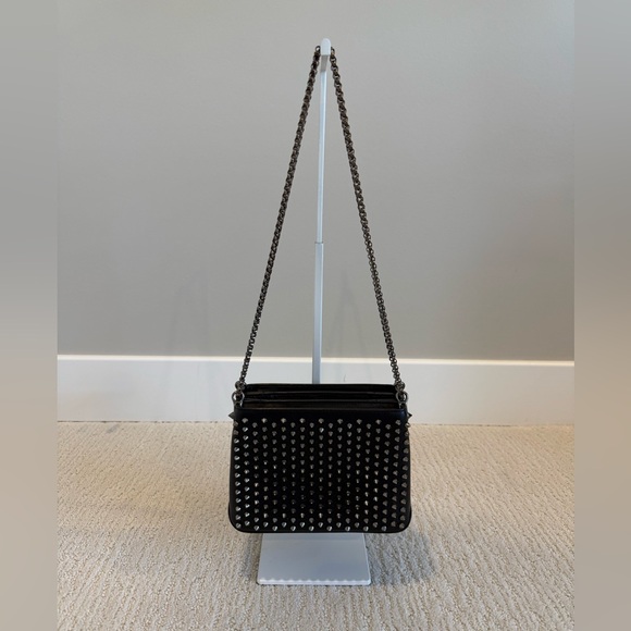 Christian Louboutin Triloubi Small Shoulder Bag Calf Leather Black - Picture 2 of 16